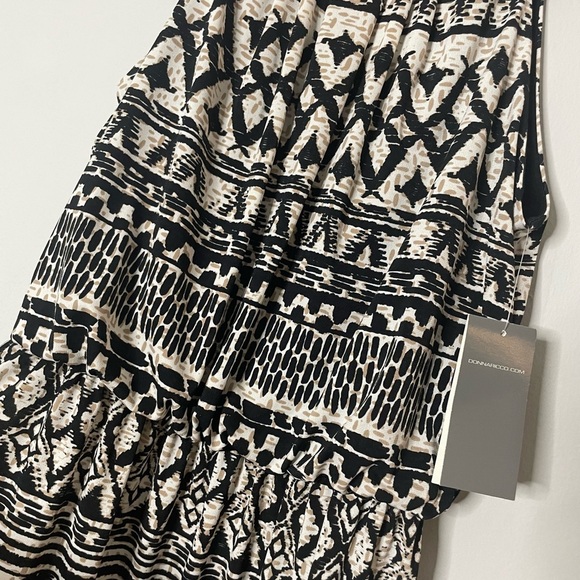 Donna Ricco Black and Cream Geometric Midi Dress - Picture 6 of 9